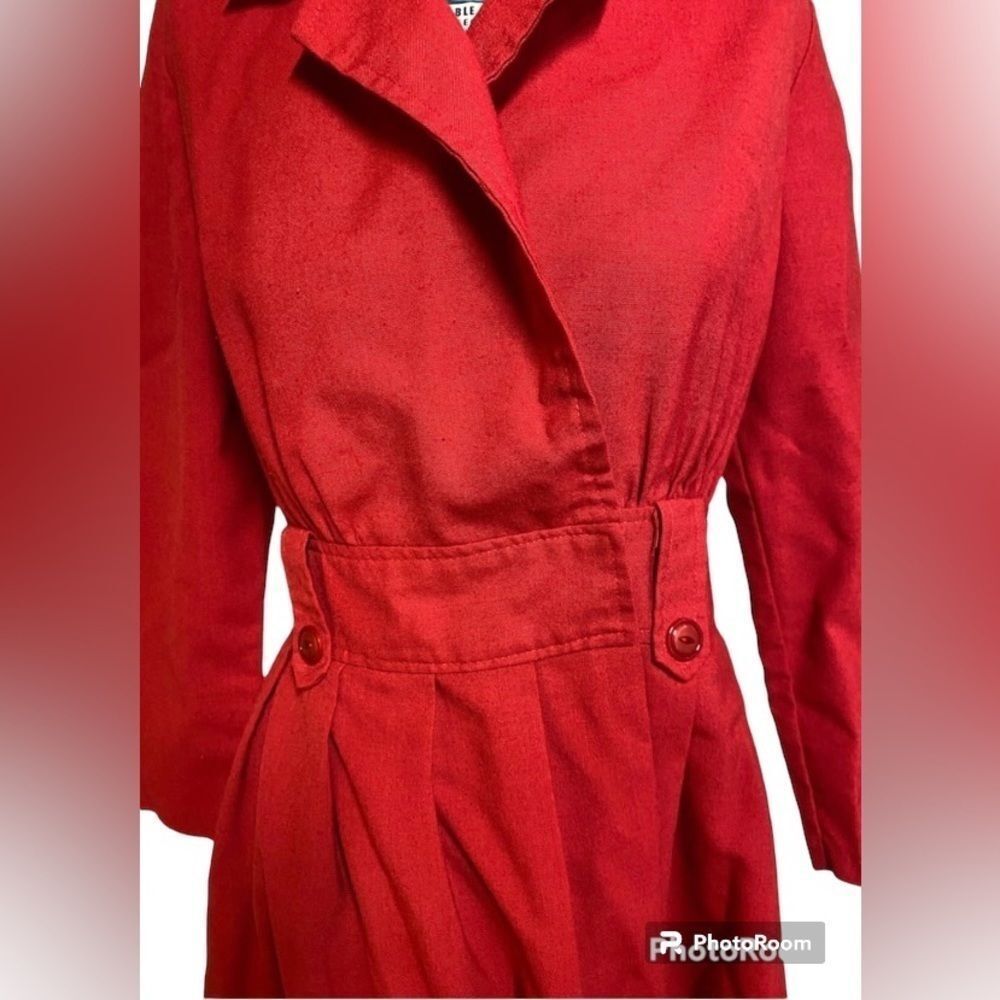 Vintage Kevin Stewart Petites Red Wrap Midi Dress 👗 - Picture 2 of 8